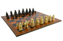 Chess Set - Isle of Lewis Resin Chessmen on Faux Leather Chess Board