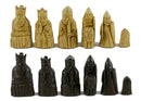 Chess Set - Isle of Lewis Resin Chessmen on Faux Leather Chess Board