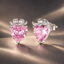 925 Sterling Silver White Gold Plated 0.9x0.65 cm Pavé CZ Earrings for Women