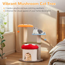 35 Inch Tall Cat Tower with Sisal Scratching Posts Cat Condo and Padded Platforms-Multicolor