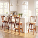 360° Rotating Counter Height Chairs Set of 4 with Backrest and Upholstered Seat
