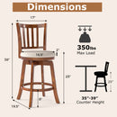 360° Rotating Counter Height Chairs Set of 2 with Upholstered Seat and Backrest