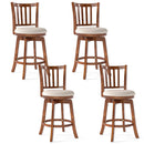 360° Rotating Counter Height Chairs Set of 4 with Backrest and Upholstered Seat