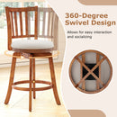 360° Rotating Counter Height Chairs Set of 4 with Backrest and Upholstered Seat