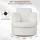 360° Swivel Accent Chair with Half Moon Storage Ottoman