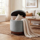 360° Swivel Velvet Foot Rest with Hidden Storage for Living Room