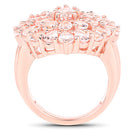 14K Rose Gold Plated 4.55 Carat Genuine Morganite .925 Sterling Silver Ring