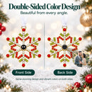 Personalized Photo Projection Red and Green Snowflake Ornament