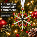 Personalized Photo Projection Red and Green Snowflake Ornament