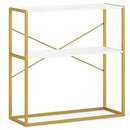 36" Console Table 2-Tier Entryway Table with Wooden Open Shelves and Metal Frame