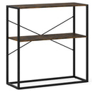 36" Console Table 2-Tier Entryway Table with Wooden Open Shelves and Metal Frame