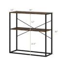 36" Console Table 2-Tier Entryway Table with Wooden Open Shelves and Metal Frame