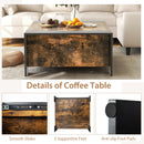 36.5 Inch Coffee Table with Sliding Top and Hidden Compartment