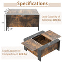 36.5 Inch Coffee Table with Sliding Top and Hidden Compartment