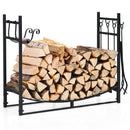 36 Inch Fireplace Log Holder with Tools and Kindling Holders