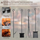 36 Inch Fireplace Log Holder with Tools and Kindling Holders