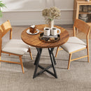 Round Dining Table 36 Inch with Metal Pedestal Base