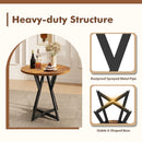 Round Dining Table 36 Inch with Metal Pedestal Base
