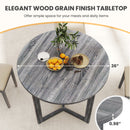 36 Inch Round Wood Dining Table for 2-4 People with Wing-shaped Pedestal Base