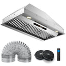 36 Inch Under Cabinet Range Hood with 4 Fan Speeds and Baffles Filters-Silver