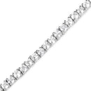 4.96 Carat Genuine White Topaz .925 Sterling Silver Bracelet