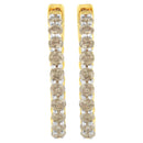 10K Yellow Gold Plated Sterling Silver Diamond Hoop Earrings (2 cttw, K-L Color, I2-I3 Clarity)