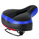 Bike Seat Water-Resistant Comfortable Bicycle Padded Saddle Wear Resistant Hollow Leather _x000B__x000B_Seat Cushion w/ Dual Springs Reflective Strip for Mountai
