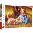 500 Piece Jigsaw Puzzles, In The Center of Attention, Jim Daly Puzzle with Little Girl and Cat, Adult Puzzles, Trefl 37291