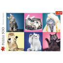 500 Piece Jigsaw Puzzle, Kittens, Silly Pets, Cat Collage, Adult Puzzles, Trefl 37377