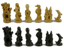 Chess Set - Sea Life Resin Chess Pieces on Faux Leather Old World Map Board