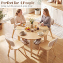 37.5" Round Dining Table with Rubber Wood Legs for Small Space