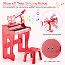 37 Keys Music Piano with Microphone Kids Piano Keyboard with Detachable Music Stand