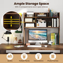 Desktop Bookshelf Countertop Storage Hutch with 6 Shelves