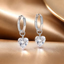 925 Sterling Silver Earrings with Pavé Setting CZ and White Gold Plating for Women