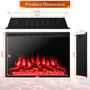 Electric Fireplace Recessed 34/37 Inch with Adjustable Flames