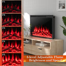 34/37 Inch Electric Fireplace Recessed with Adjustable Flames