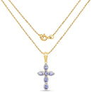 14K Yellow Gold Plated 0.84 Carat Genuine Tanzanite .925 Sterling Silver Pendant