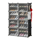 8-Tier Shoe Rack Organizer with Transparent Doors, 32 Pairs
