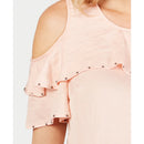 Jm Collection Plus Size Embellished Ruffled Top, casabella Size 1X