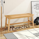39.5 Inch Bamboo Dining Bench with Handwoven Rattan Seat for Indoor Outdoor-Natural