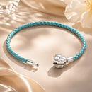 925 Sterling Silver and Leather 17cm Bracelet