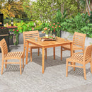 40 Inch Acacia Wood Dining Square Bistro Table with 1.96 Inch Umbrella Hole