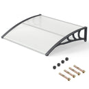 Door Awning 39x30 Inch Polycarbonate Window Canopy