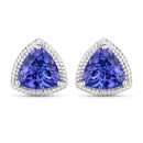 4.24 Carat Genuine Tanzanite 14K White Gold Earrings