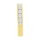 IGI Certified 18K Yellow Gold 1.0 Cttw Channel Set Round-Cut Diamond 11 Stone Anniversary/Wedding Band Ring (I-J Color, I1-I2 Clarity) - Size 9.5
