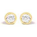 14K White Gold 1.0 Cttw Lab Grown Diamond Screw-Back Classic Bezel Solitaire Stud Earrings (G-H Color, VS2-SI1 Clarity)