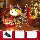 Pre-lit 88 LED Light Up 3D Cute Cat with Warm White Light and Plug