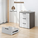 Modern Dresser Nightstand with 3 Slide-Out Drawers