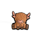 Highland Cow Straw Topper black white