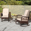 3 Pieces Rocking Bistro Set with 2-Tier Coffee Table